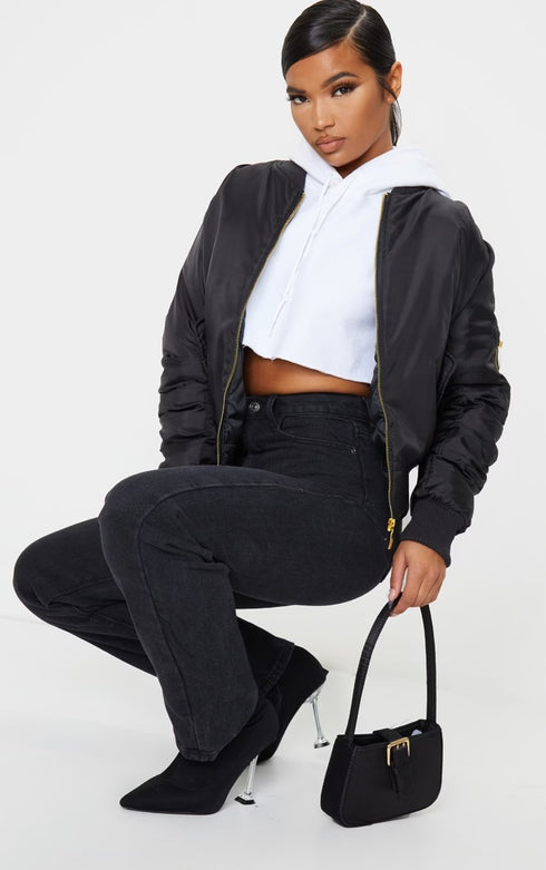 PLT ALEXUS BLACK BOMBER JACKET